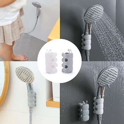 Picture of 2pcs Bathroom Punch-Free Relocatable Wall Shower Head Bracket Suction Cup Holder-The Asia Express