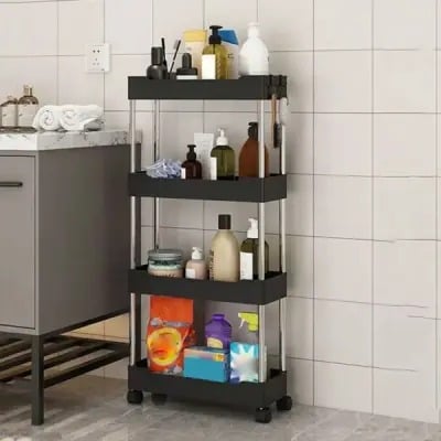 Picture of Narrow Type Multi Purpose Gap Storage Trolley Rack Multifunctional Movable Gap Storage Cart- The Asia Express - Multicolor
