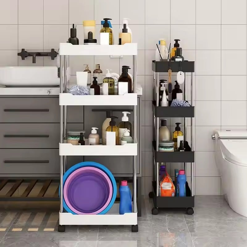 Picture of Narrow Type Multi Purpose Gap Storage Trolley Rack Multifunctional Movable Gap Storage Cart- The Asia Express - Multicolor