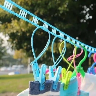 Picture of 5M Outdoor Clothesline Nylon Non-Slip Laundry Line Rope Cloth Hanging Rope Travel Business Windproof Clothes Cord- The Asia Express - Multicolor