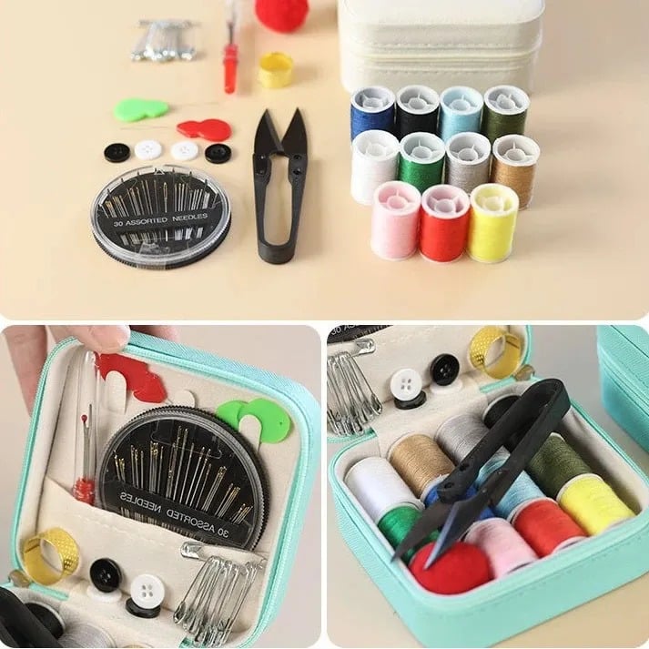 Picture of 17Pcs Set Portable Household Multifunctional Needle and Thread Sewing Box for Home Fabric Damage Repair DIY Hand Sewing Tool Kit- The Asia Express