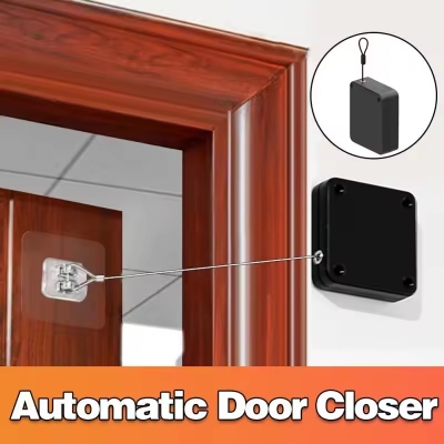 Picture of Automatic Sensor Door Closer Punch-free Adjustable Surface Door Stopper Automatically Close Door Bracket Closer Home Improvement- The Asia Express - Multicolor