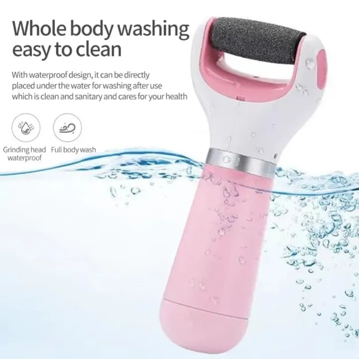 Picture of Rechargeable Pedicure Machine–Portable Foot & Heel Care Device for Removing Dead Skin, Cracked Heels & Hard Callus–Powerful Foot Grinder, Scrubber, Cleaner with 2 Replaceable Roller Heads and USB Charging for Smooth, Soft & Beautiful Feet-The Asia Express - Multicolor