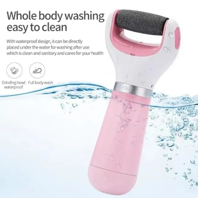 Picture of Rechargeable Pedicure Machine–Portable Foot & Heel Care Device for Removing Dead Skin, Cracked Heels & Hard Callus–Powerful Foot Grinder, Scrubber, Cleaner with 2 Replaceable Roller Heads and USB Charging for Smooth, Soft & Beautiful Feet-The Asia Express - Multicolor