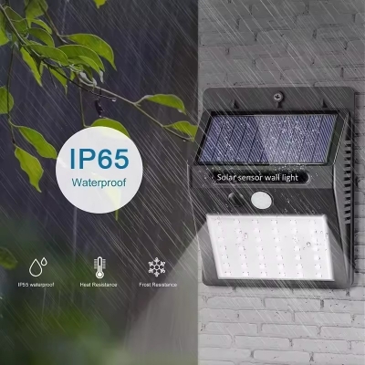 Picture of High Power Solar LED Motion Sensor Light – 30 LEDs Wireless Waterproof Outdoor Wall Light for Garden, Patio, Yard, Deck, Garage, Driveway & Fence – Energy Saving Security Light for Home & Outdoor Use- The Asia Express - Black
