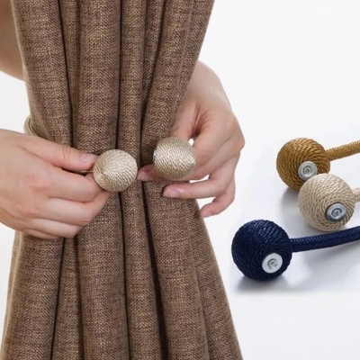 Picture of 2 Pcs Premium Magnetic Buckle Curtain Tiebacks – Luxury Window Curtain Holder for Home Decor & Furniture | Strong Magnet Decorative Curtain Accessories - The Asia Express - Multicolor