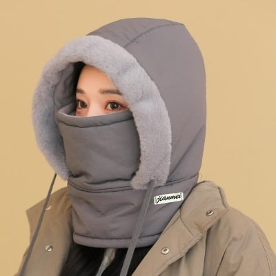 Picture of Fashion Polar Fleece Lined Hood Hat Men Women's Thick Warm Winter Balaclava Ski Mask Outdoor Sports Snow Travel Plush-Lined Thickened Thermal Hat with Face Mask for Men and Women, Ski Winter Hats for Cold for Women- The Asia Express - Multicolor