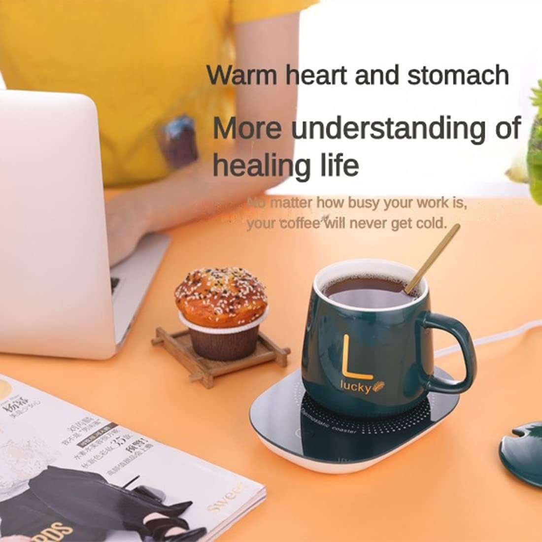 Picture of Smart Cup Heater Coffee Mug Warmer with Timer & Thermostatic Control – Auto Shut-Off Electric Cup Warmer for Milk, Tea, Coffee & Cocoa Home & Office Use - The Asia Express - Multicolor
