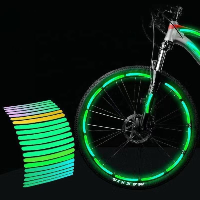 Picture of 10/20/30 Pcs Bicycle Wheel Luminous Reflective Stickers – Fluorescent Glow Wheel Decoration Stickers for Bicycle & Motorcycle, Night Safety Visibility Stickers - The Asia Express