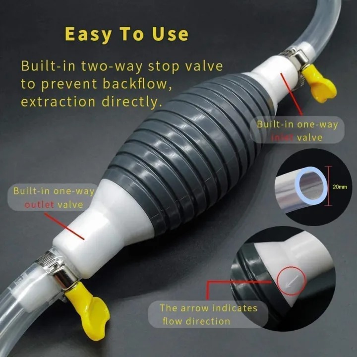 Picture of Handy Manual Gas & Oil Transfer Pump – Multi-Purpose Hand Straw Liquid Pump  For Car Fuel, Gasoline, Diesel, Kerosene & Fish Tank Water Changer, Portable Non-Electric Liquid Transfer Tool - The Asia Express