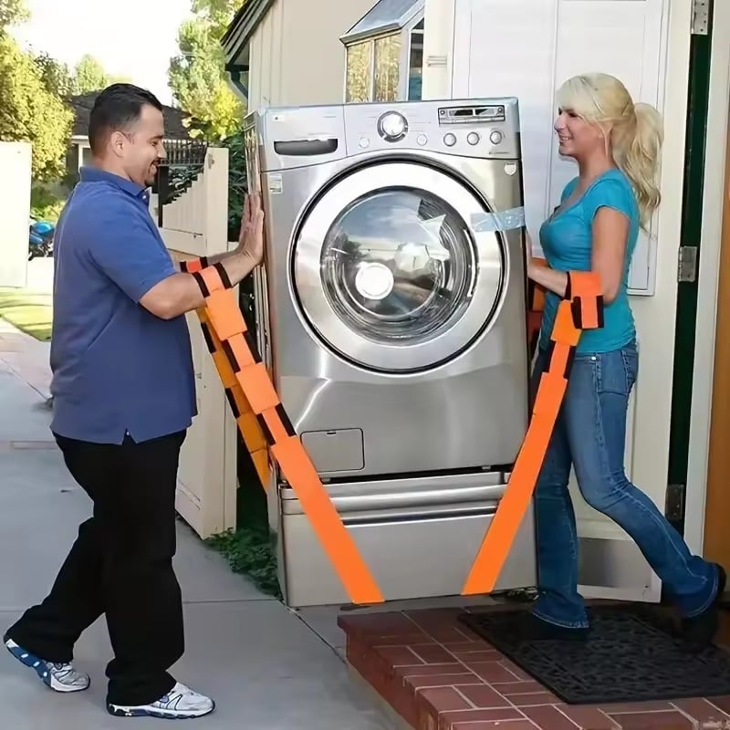 Picture of Heavy Duty Furniture Moving & Lifting Straps – Adjustable Labor Saving Carry System for Easy Moving, Lifting & Carrying Heavy Furniture, Electrical Appliances & Bulky Items (Reusable & Durable Design) - The Asia Express - Orange