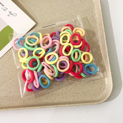 Picture of 100PCS Baby Girl Hair Bands Elastic - Colorful Mini 2 cm Rubber Bands for Kid's Ponytails/Hair Accessories/Hair Band opp bag(Multicolor) (macarons 100pcs,CM: 2cm)