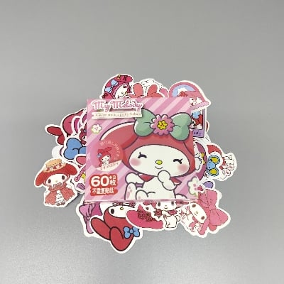 Picture of 63 piece Kawaii Pvc Sanrio Cartoon Waterproof  Sticker Box/Cartoon Handbook Stationary Sticker (My-Melody)