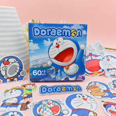 Picture of Doraemon Waterproof 60pcs PVC Cartoon Sticker Box Cute Anime/Sanrio Doraemon Sticker Pack for Laptop Phone Notebook Kids Stationery Gift (60pcs Sticker Box)