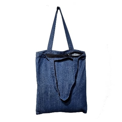 Picture of Zipper Closure Denim Blue Tote Bag (14x15 in with Zipper)