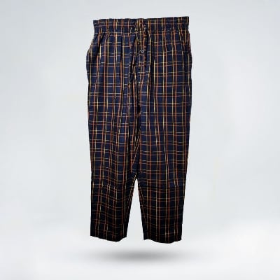 Picture of Mens Premium Trouser Pant - Orange Navy Checkered