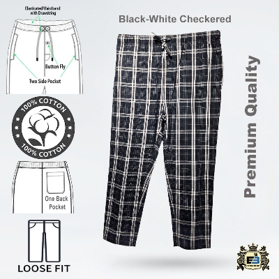Picture of Mens Premium Trouser Pant - Black White