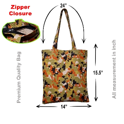 Picture of Girls Fashionable Multicolor Camo Tote Bag