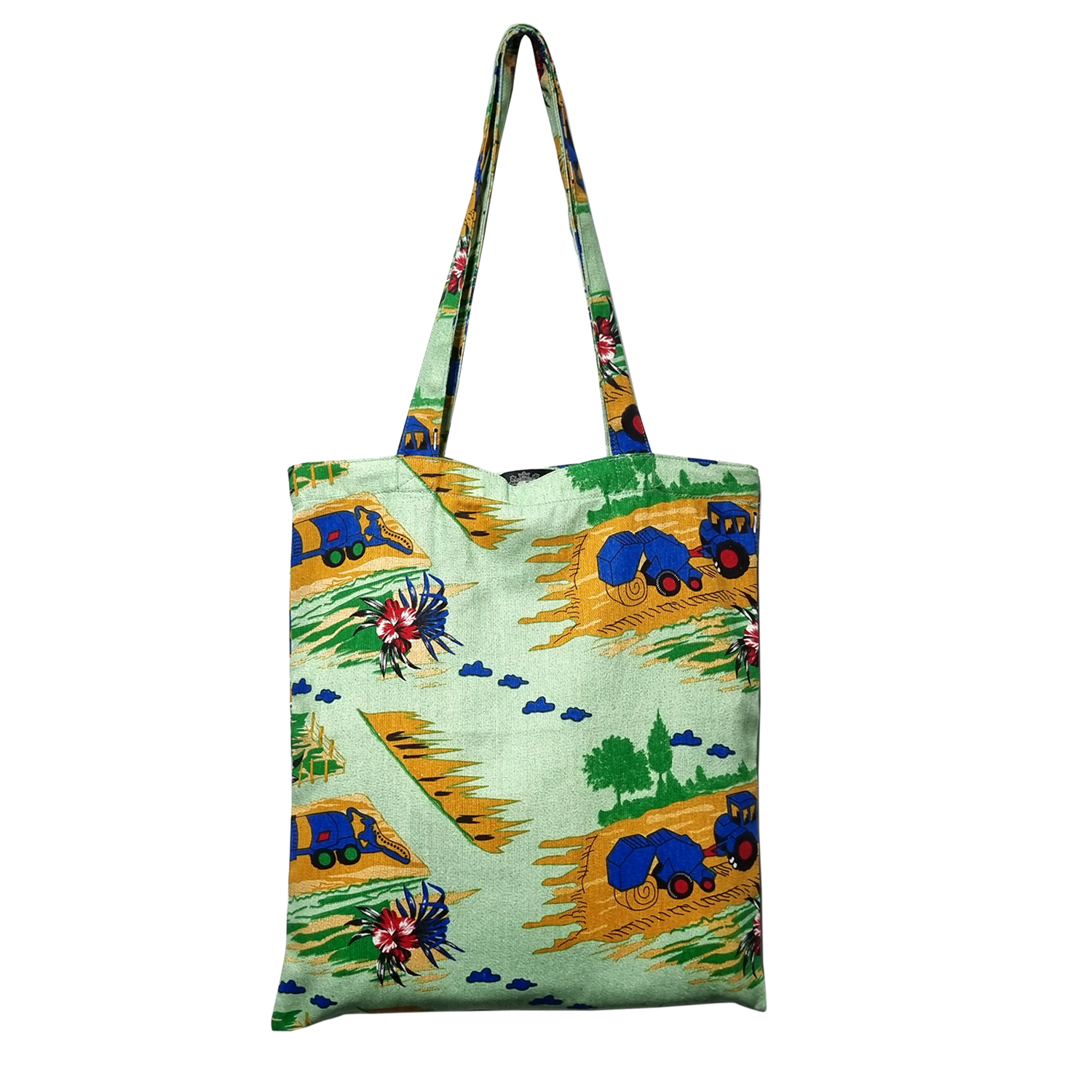 Picture of Extra Blue Colorful Abstract Nature Printed Tote Bag with Zipper Closure for Women and Girls Light green