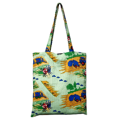 Picture of Extra Blue Colorful Abstract Nature Printed Tote Bag with Zipper Closure for Women and Girls Light green