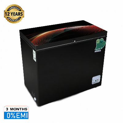 Picture of VISION Glass Door Chest/Deep Freezer RE-150 Liter Black Circular Arc