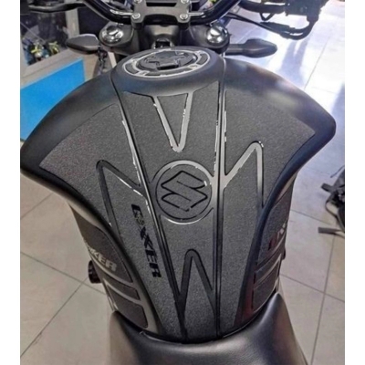 Picture of Full Tank Pad Set For Suzuki Monotone, Gixxer, Sf (New Version) Pure Black And Attractive - Neon Pink