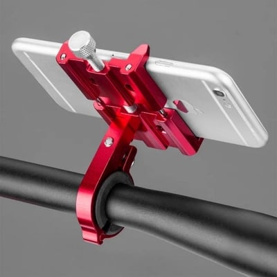 Picture of Aluminum Alloy Motorcycle And Bicycle Phone Holder Handlebar Red - Red