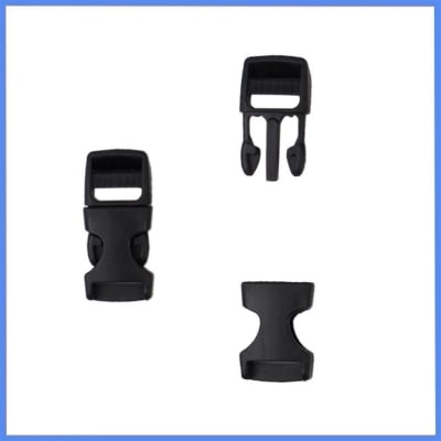 Picture of 2 Set Helmet Strap Clip Fast Buckles Helmet Buckle Lock Safety For Motorcycle Bike Helmet -  Black