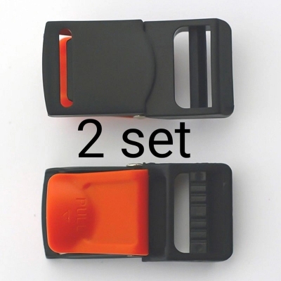 Picture of Helmet Lock Speed ​​Clip Buckle Chin Strap 2 Set Quick Release Buckle -  Black