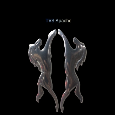 Picture of Apache Horse Bike Logo (Silver) For (Both Side Of Petrol Tank) - Silver