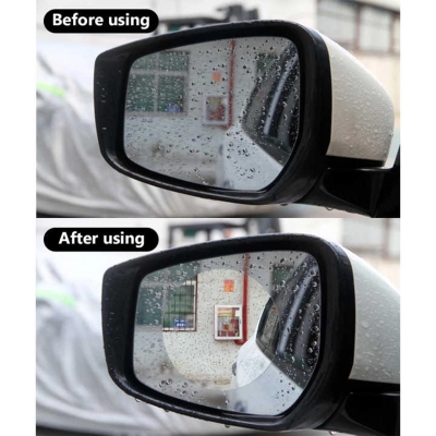 Picture of Anti Fog Car Sticker Motorcycle Mirror Window Clear Film Car Rearview Mirror Protective Film Waterproof 2 Pcs/Set