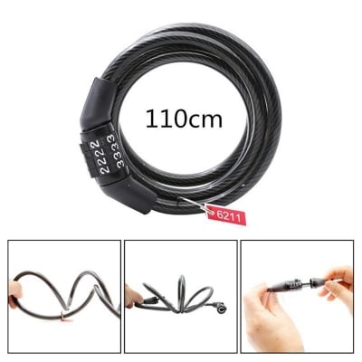 Picture of Helmet Lock - 4 Digit Combination Password Security China -  Black