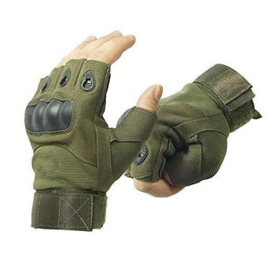 Picture of Motorcycle Gloves Half Finger Army Green (Size-XL) -  Green