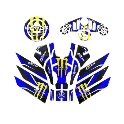 Picture of Yamaha R15 V3 Tank Pad 3D Epoxy Resin Motorcycle Tank Pad Sticker Multicolor