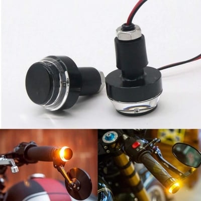 Picture of Handle Bar Indicator Motorcycle Drl/Turn Signal Led Light Blinker Blue-White