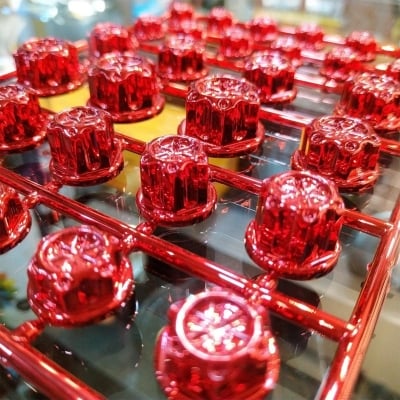 Picture of New Design 30Pcs/Set (Red) Chrome Plating Plastic Motorcycle Screw Nut Cover Cap Nut Bolt Decoration For Any Bike - Multicolor