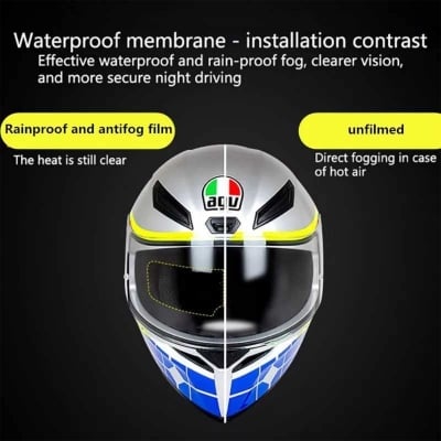 Picture of Universal Anti-Fog Helmet Clear Anti-Fog Patch Film Motorcycle Helmet Lens Fog Resistant Films For Thunder/Studds/Kyt/Axxis /Mt/ Any Helmets -  Transparent