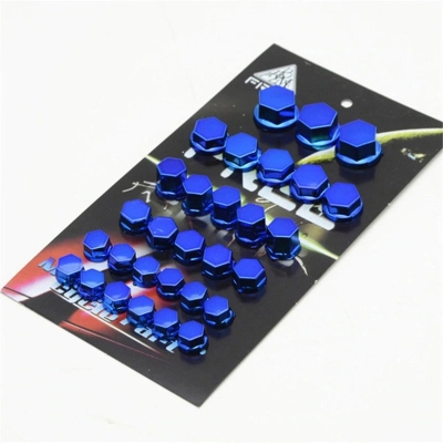 Picture of 30Pcs/Set Motorcycle Nut Bolt Cap Cover Decor Motorbike Ornamental Molding For Any Bike Blue - Multicolor