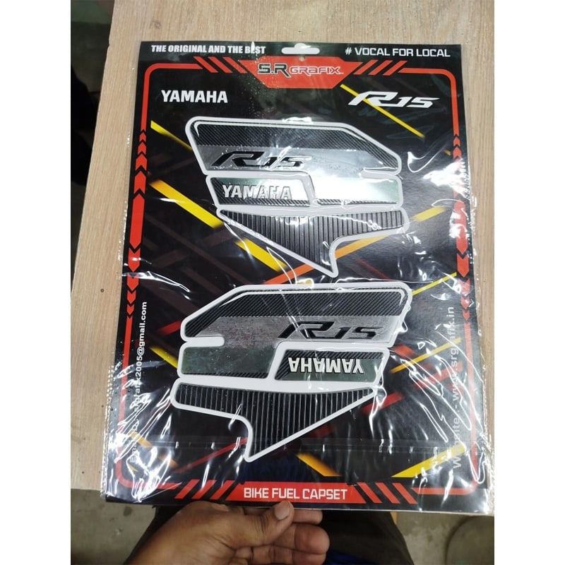 Picture of Yamaha R15 M Metal Tank Pad Full Set - Black