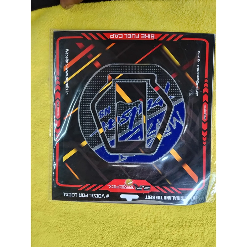 Picture of Pulser Ns Tank Caps Sticker Full Metal - Blue