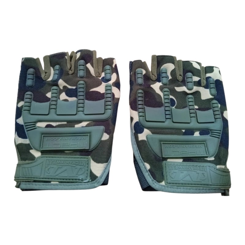 Picture of Half Finger Hands Gloves Army Camo - Army Green