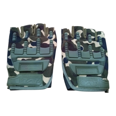 Picture of Half Finger Hands Gloves Army Camo - Army Green