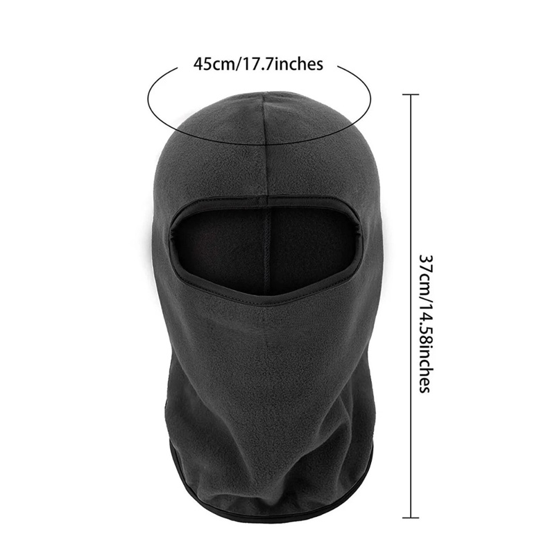 Picture of Winter Ski Mask Windproof Fleece Thermal Full Face Mask For Men Women - Black