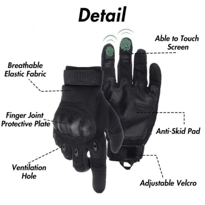 Picture of Full Finger Hand Gloves - Xl - Black