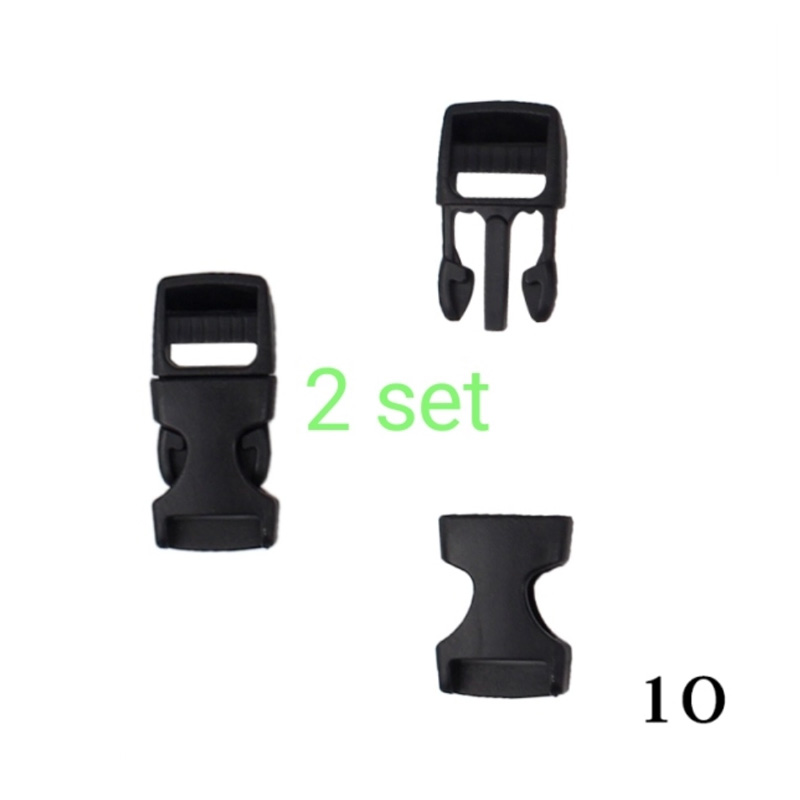 Picture of 2 Set Helmet Strap Clip Fast Buckles Helmet Buckle Lock Safety For Motorcycle Bike Helmet -  Black