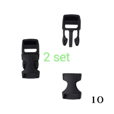 Picture of 2 Set Helmet Strap Clip Fast Buckles Helmet Buckle Lock Safety For Motorcycle Bike Helmet -  Black