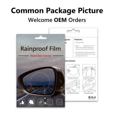 Picture of Anti Fog Car Sticker Motorcycle Mirror Window Clear Film Car Rearview Mirror Protective Film Waterproof 2 Pcs/Set