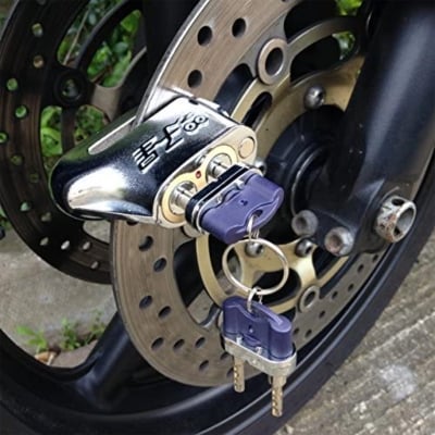 Picture of Double Key Anti-Acid Security Duel Hydraulic Lock For Motorcycle - Silver