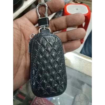 Picture of Unique Design Leather Box Key Ring And Remote For Motorcycle Or Car Or Bicycle -  Black