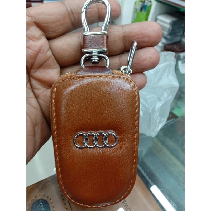 Picture of Unique Design Leather Box Key Ring And Remote Ar Box For Motorcycle Or Car Or Bicycle -  Coffee